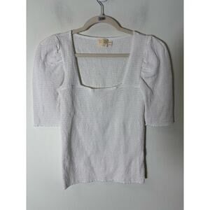White Square Neck Blouse